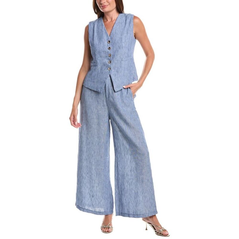 Anna Kay Womens 2Pc New York Top & Pant Set, Blue
